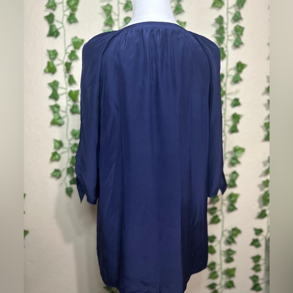 Lilly Pulitzer Bryce Top True Navy 100% Silk Size Small - Picture 5 of 7